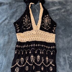 VENUS Black Halter-neck Dress